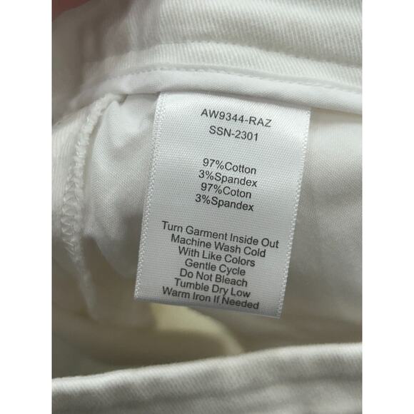 ATM Women's Mid Rise Slim Cropped Twill Ankle Pants AW9344-RAZ in Chalk Size 2 - Picture 8 of 11